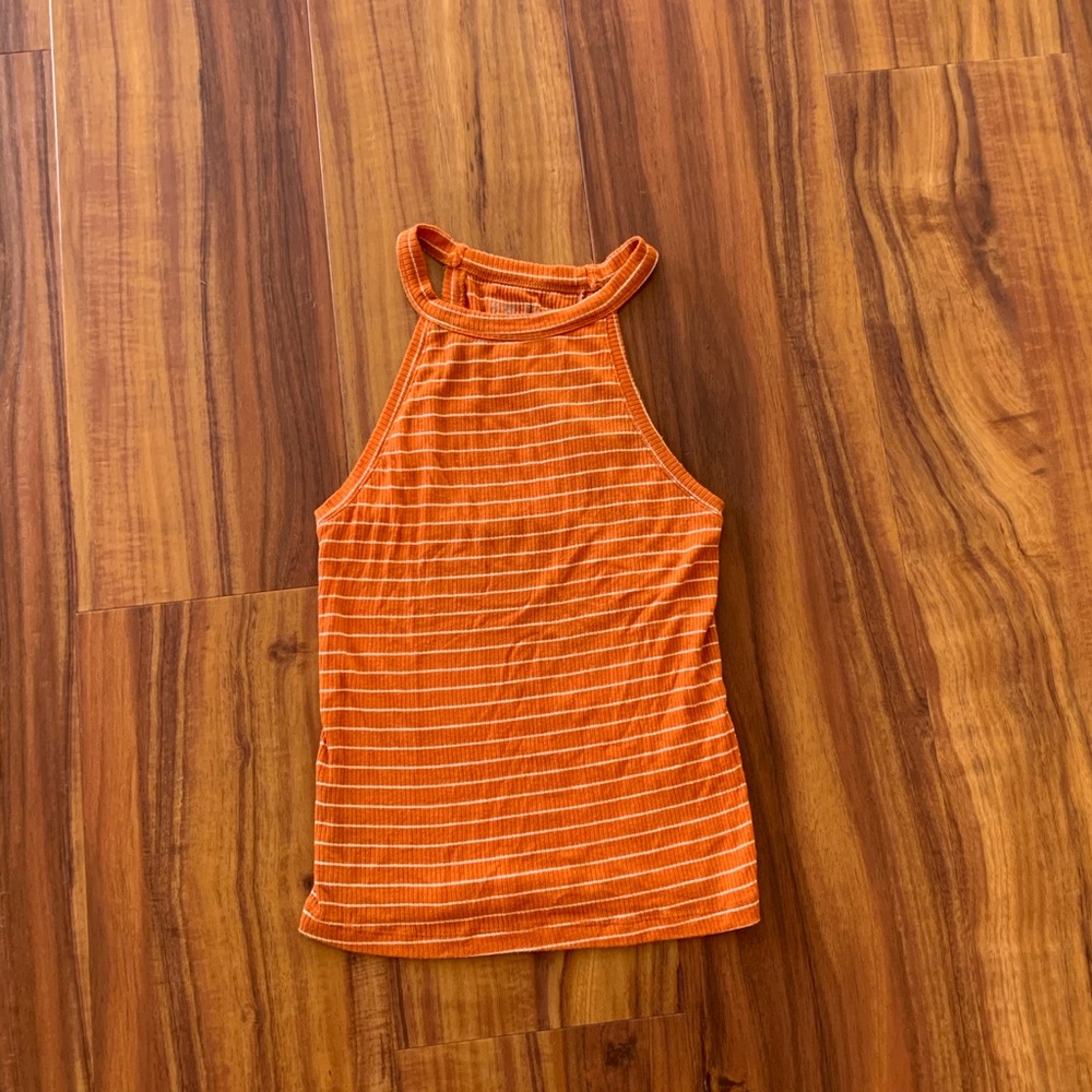 Orange striped tank top
